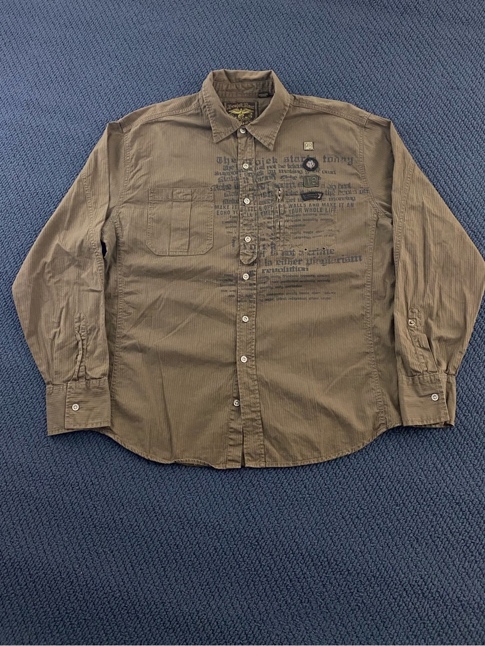 Y2k Projek Raw Army Button-Up